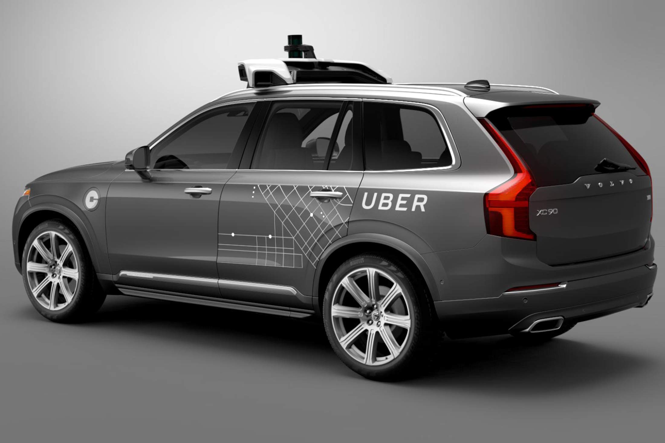Uber self-driving car, developed by Volvo