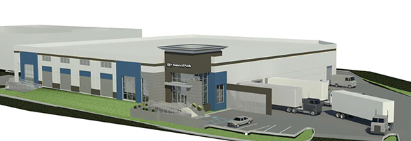 Artist wide-angle rendering of a BendPak building